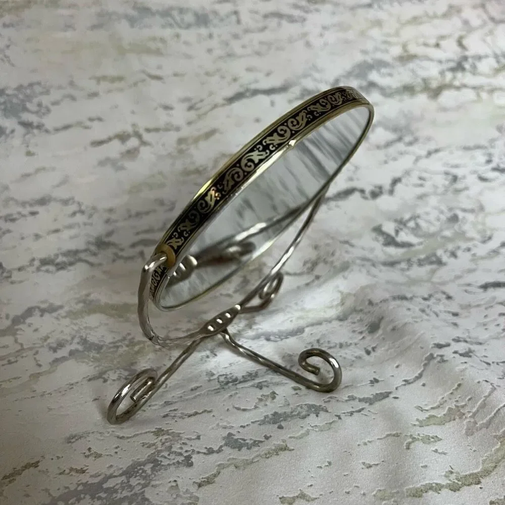 Vintage Double Sided Vanity Shaving mirror with magnifying side